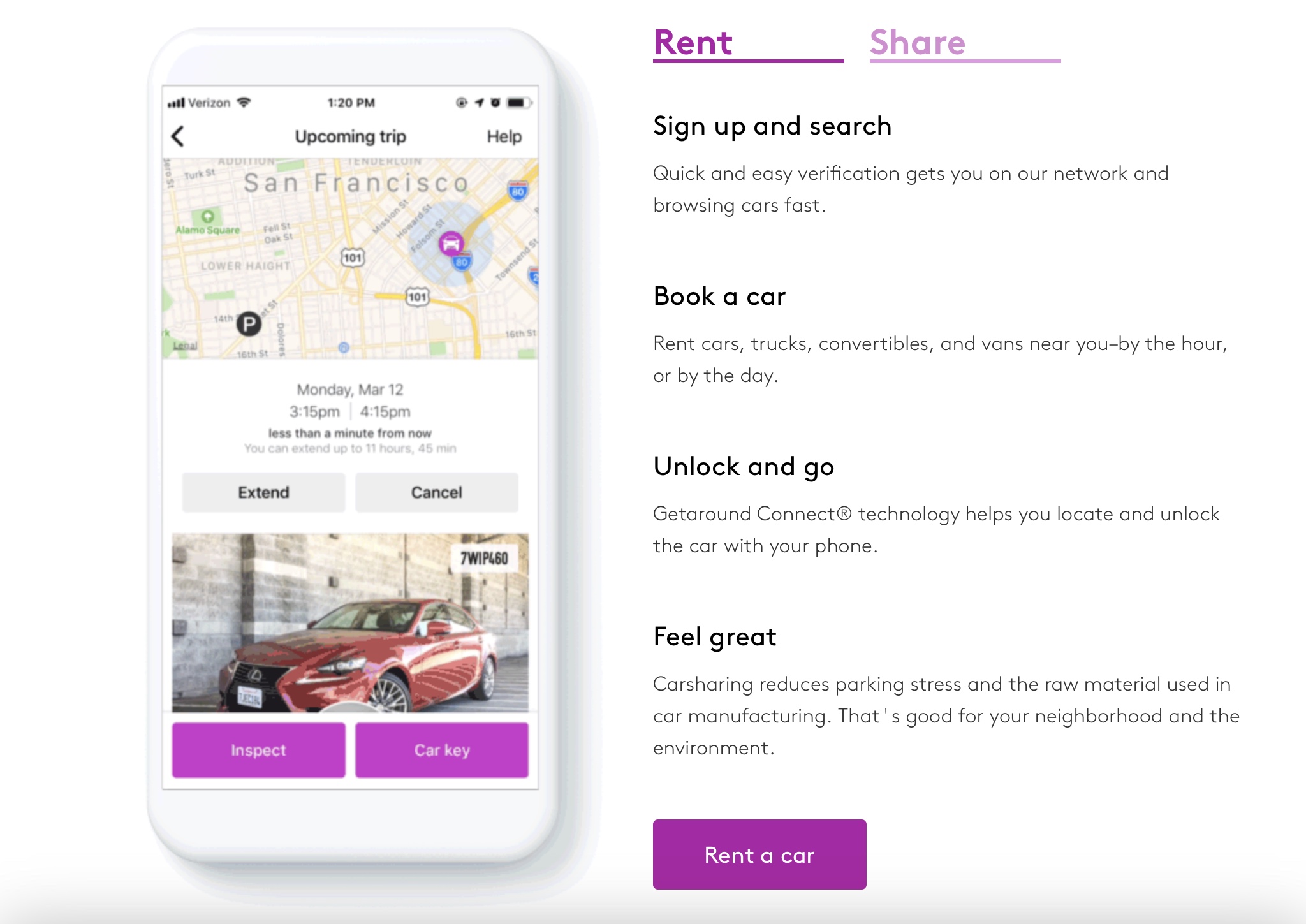 Getaround the instant way to rent a car and get going